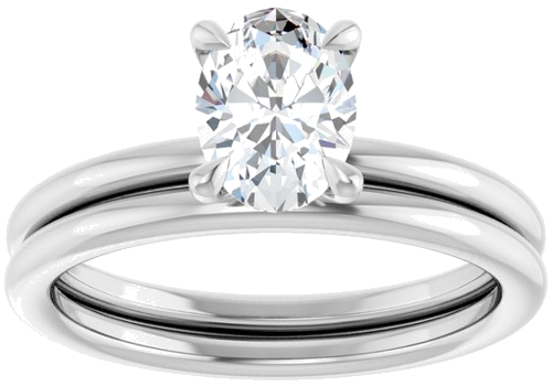 Sužadėtuvių Žiedas „Claw-Prong Solitaire“ 14k white gold Oval 7.5mm x 5.5mm (8)