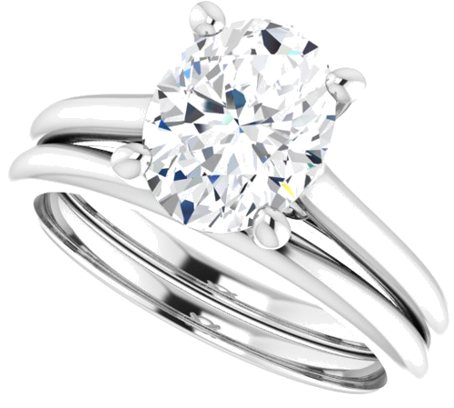Sužadėtuvių Žiedas „Accented Infinity-Inspired“ 14k white gold Oval 9mm x 7mm (10)