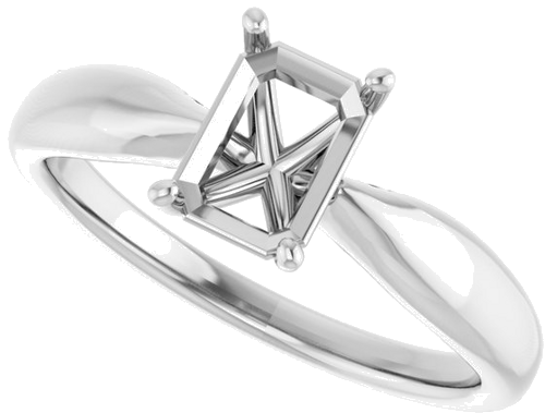 Sužadėtuvių Žiedas 14k white gold Emerald 7mm x 5mm (5)