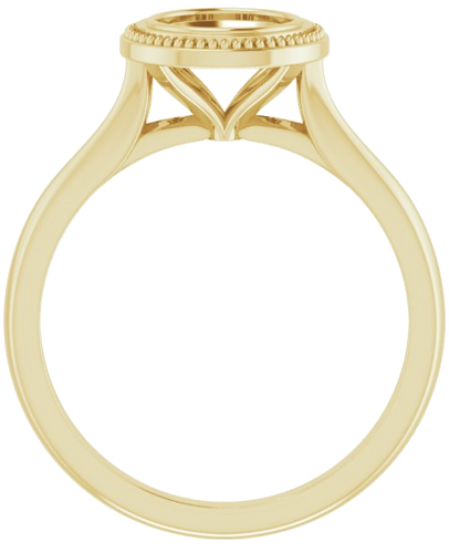 Sužadėtuvių Žiedas „Bezel-Set Solitaire Milgrain“ 14k yellow gold Round 6.5mm (2)