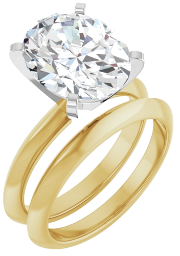 Sužadėtuvių Žiedas „Knife-Edge“ 14k yellow/white gold Oval 12mm x 10mm (6)
