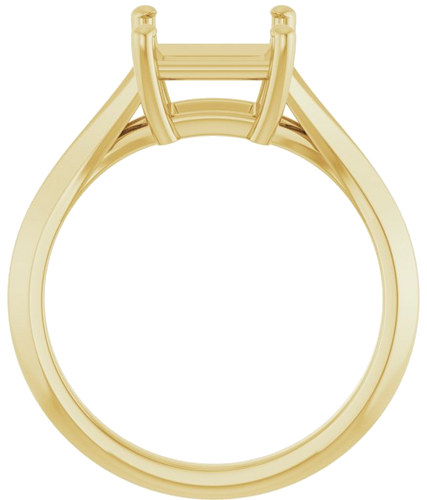 Sužadėtuvių Žiedas „Solitaire Split Shank“ 10k yellow gold Square 7mm (2)