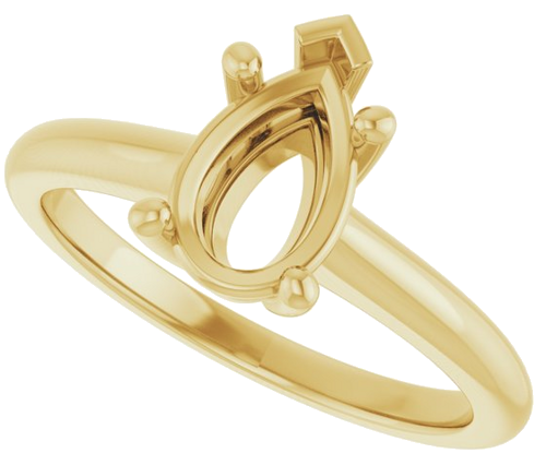 Sužadėtuvių Žiedas „V-End Prong“ 18k yellow gold Pear 9mm x 6mm (5)