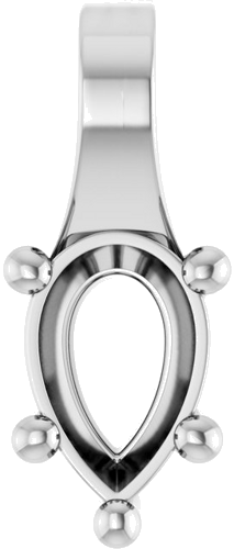 Pakabukas „Solitaire“ 585 Baltojo Aukso Pear Shape 6mm x 4mm (1)