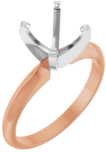 Sužadėtuvių Žiedas „Lightweight Solitaire“ 14k rose/white gold Round 7.8mm x 8.6mm (1)
