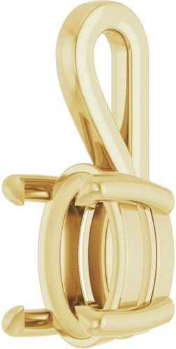 Pakabukas „Solitaire“ 14k yellow gold Oval 6mm x 4mm (2)