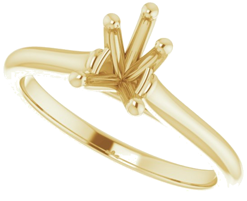 14K Yellow 7x5 mm Pear Solitaire Engagement Ring Mounting (5)