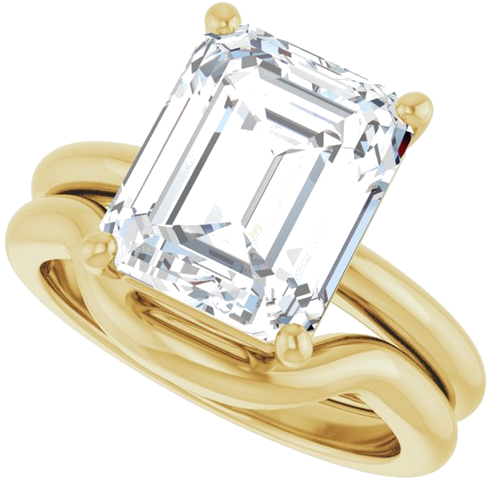 Sužadėtuvių Žiedas 14k yellow gold Emerald 11mm x 9mm (10)