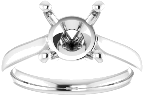 Platinum 8.8 mm Round Engagement Ring Mounting (3)
