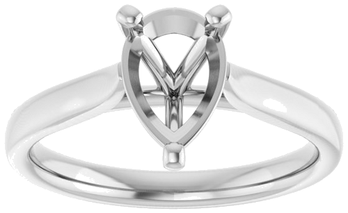 14K White 9x6 mm Pear Engagement Ring Mounting (4)