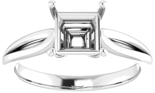 Sužadėtuvių Žiedas „Solitaire“ 585 Baltojo Aukso Square 6mm (3)