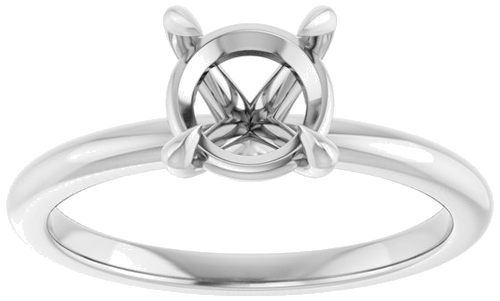 Sužadėtuvių Žiedas 585 Baltojo Aukso Round 7mm (3)