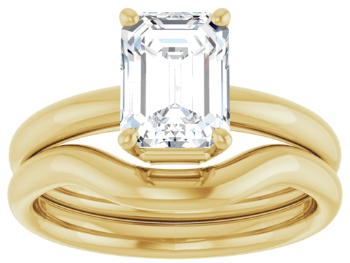 Sužadėtuvių Žiedas „Solitaire“ 585 Geltonojo Aukso Emerald 8mm x 6mm (8)