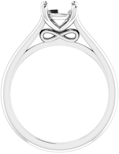 Sužadėtuvių Žiedas „Accented Infinity-Inspired“ 14k white gold Round 7mm (2)