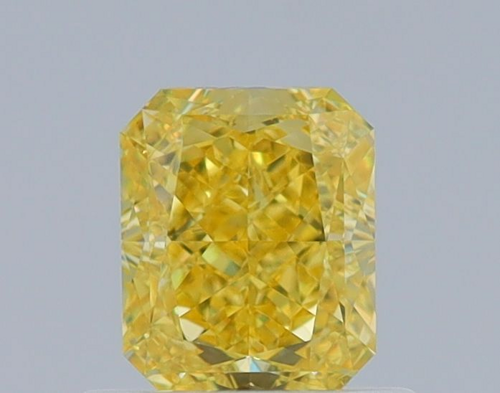 0.66 carat Fancy Vivid Yellow-VS1 Natūralus Radiant Deimantas (1)