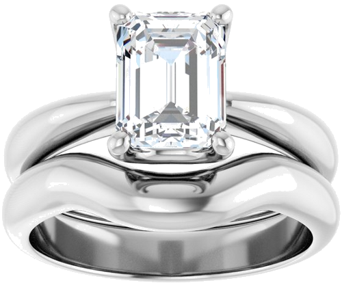 Sužadėtuvių Žiedas „Solitaire Crown-Inspired“ 14k white gold Emerald 8mm x 6mm (8)