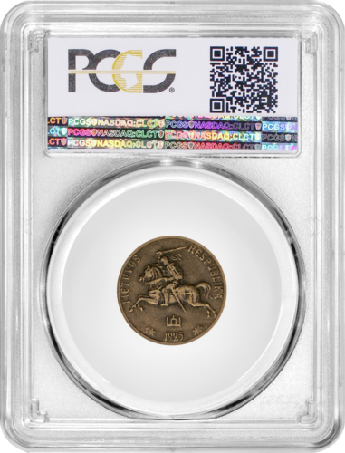 1925 Lithuania 10 cents coin MS 65 (2)
