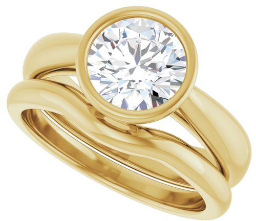 Sužadėtuvių Žiedas „Bezel-Set Solitaire“ 14k yellow gold Round 7.4mm (10)