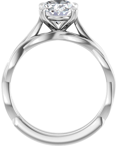 Sužadėtuvių Žiedas „Infinity-Inspired“ 10k white gold Oval 9mm x 7mm (7)