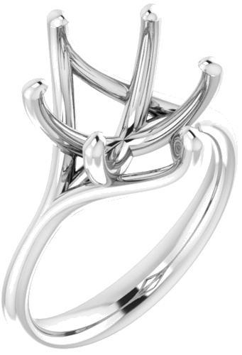 Sužadėtuvių Žiedas „Solitaire“ 585 Baltojo Aukso Oval 12mm x 10mm (1)