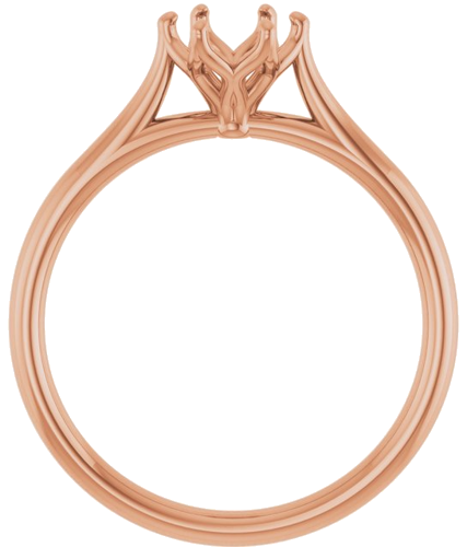 14K Rose 5.8 mm Round Engagement Ring Mounting (2)