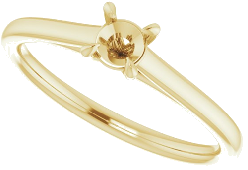 14K Yellow  4.1 mm Round Solitaire Engagement Ring Mounting (5)