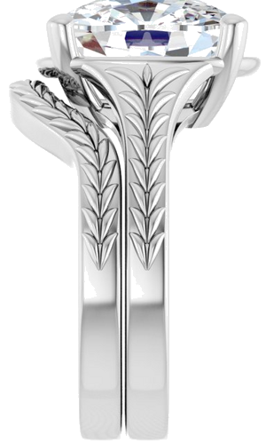 Sužadėtuvių Žiedas „Solitaire“ 18k white gold Elongated Cushion 12mm x 10mm (9)
