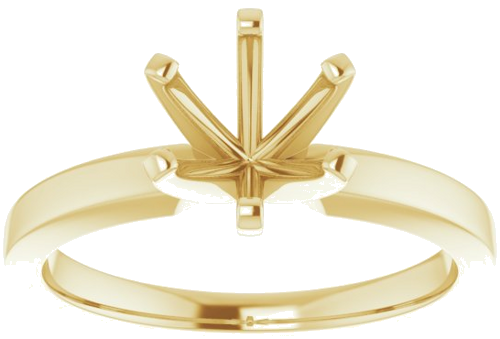 Sužadėtuvių Žiedas „Solitaire“ 585 Geltonojo Aukso Round 7mm (3)