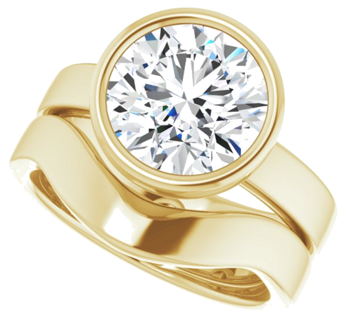 Sužadėtuvių Žiedas „Bezel-Set Solitaire“ 14k yellow gold Round 9.4mm (10)