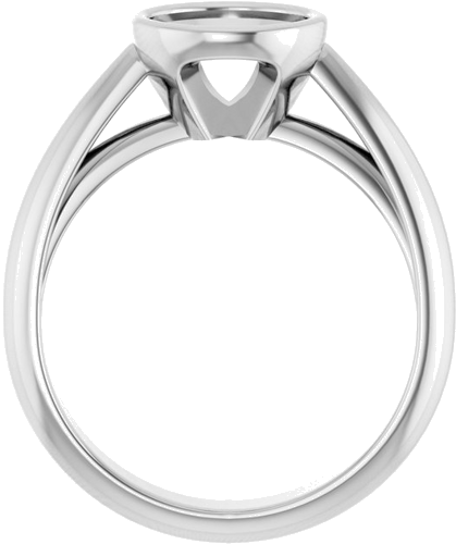 Sužadėtuvių Žiedas „Bezel-Set Solitaire“ 14k white gold Round 7.4mm (2)