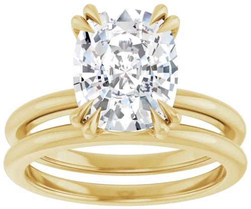 Sužadėtuvių Žiedas „Double Claw-Prong“ 14k yellow gold Elongated Cushion 10mm x 8mm (8)