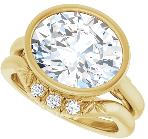 Sužadėtuvių Žiedas „Bezel-Set“ 14k yellow gold Oval 12mm x 10mm (10)