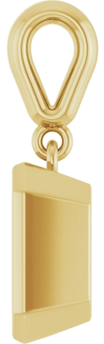 Pakabukas „Bezel-Set“ 585 Geltonojo Aukso Emerald 8mm x 6mm (3)