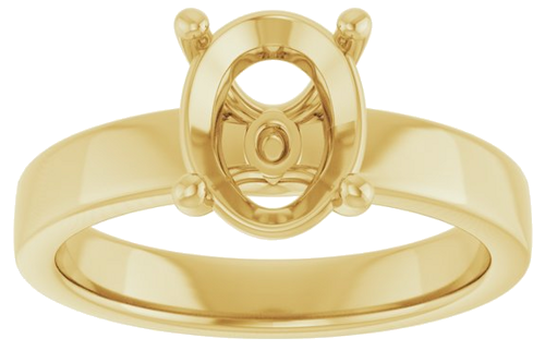 Sužadėtuvių Žiedas „Solitaire“ 585 Geltonojo Aukso Oval 9mm x 7mm (3)