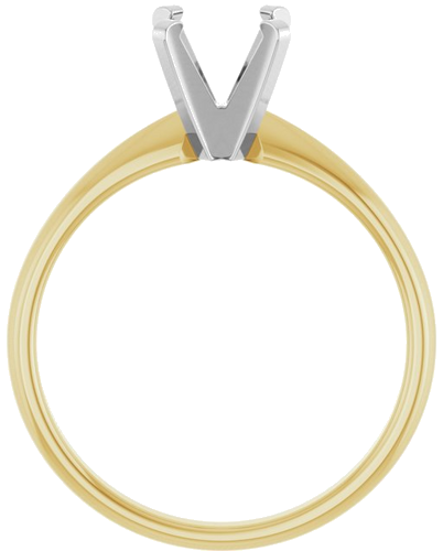 14K Yellow White 6.0-6.6 mm Round Solitaire Engagement Ring Mounting (2)