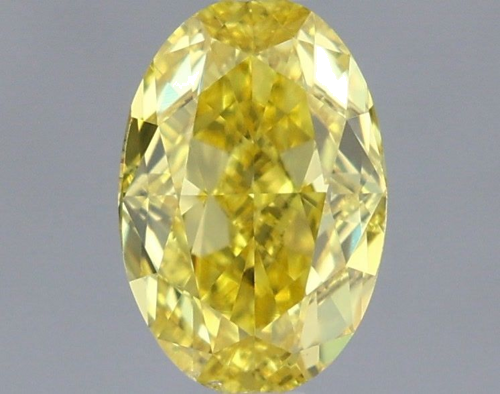 0.51 carat Fancy Vivid Yellow-SI1 Natūralus Oval Deimantas (1)