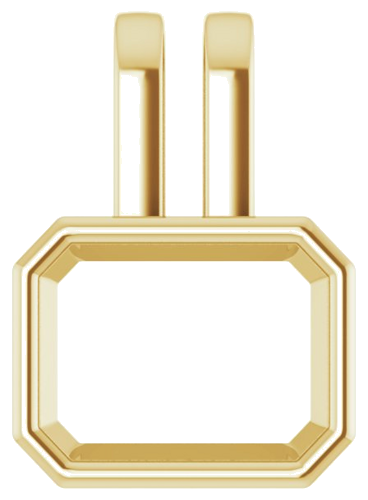 Pakabukas „Solitaire“ 585 Geltonojo Aukso Emerald 8mm x 6mm (1)