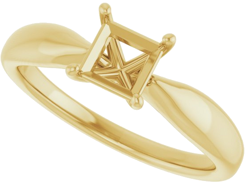 Sužadėtuvių Žiedas 14k yellow gold Square 5mm (5)