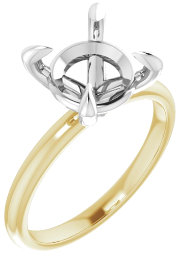 14K Yellow White 9.4 mm Round Engagement Ring Mounting (1)