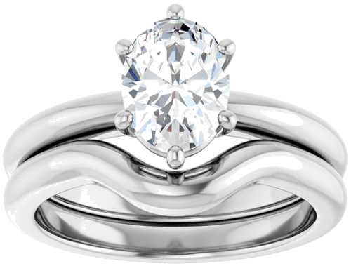 Sužadėtuvių Žiedas 14k white gold Oval 8mm x 6mm (8)