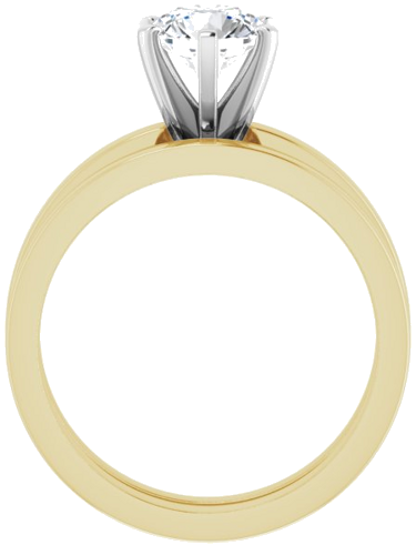 Sužadėtuvių Žiedas „Solitaire“ 585 Baltojo Ir Geltonojo Aukso Round 6.5mm (7)