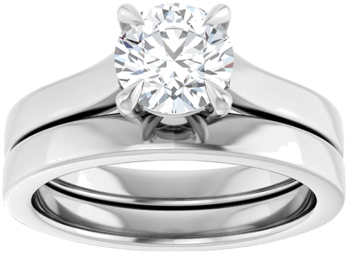 Sužadėtuvių Žiedas „Claw-Prong“ 14k white gold Round 6.5mm (8)
