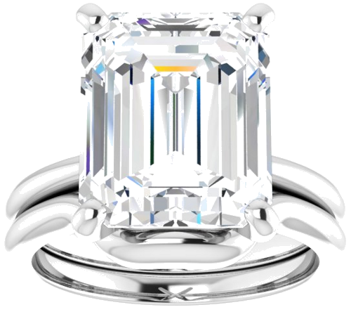 Sužadėtuvių Žiedas „Solitaire“ 417 Baltojo Aukso Emerald 12mm x 10mm (8)