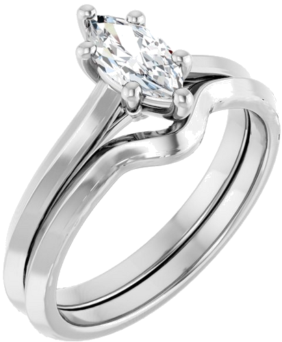 14K White 8x4 mm Marquise Solitaire Engagement Ring Mounting (6)