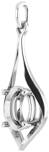 Pakabukas „Solitaire“ 585 Baltojo Aukso Oval 10mm x 8mm (2)