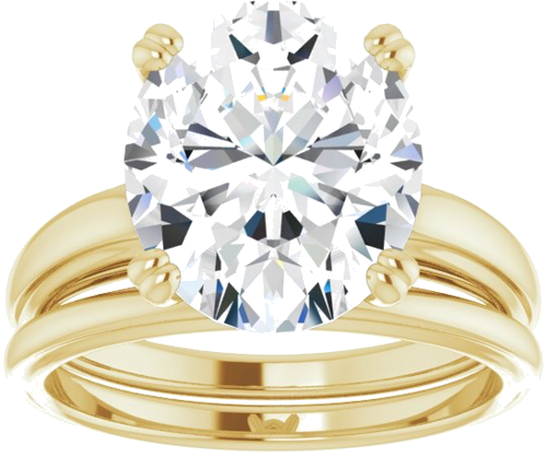 Sužadėtuvių Žiedas „Solitaire“ 417 Geltonojo Aukso Oval 12mm x 10mm (8)