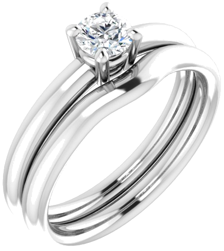 10K White 4.4 mm Round Engagement Ring Mounting (6)