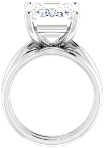 Sužadėtuvių Žiedas 14k white gold Emerald 15mm x 11mm (7)