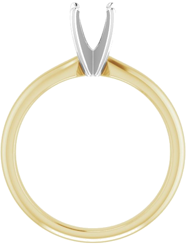14K Yellow   White 5-5.3 mm Round 4-Prong Solitaire Ring Mounting (2)