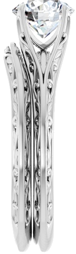 14K White 6.5 mm Round Engagement Ring Mounting (9)